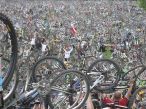 Levantamiento de bicicletas en Budapest, 19 de abril de 2009
